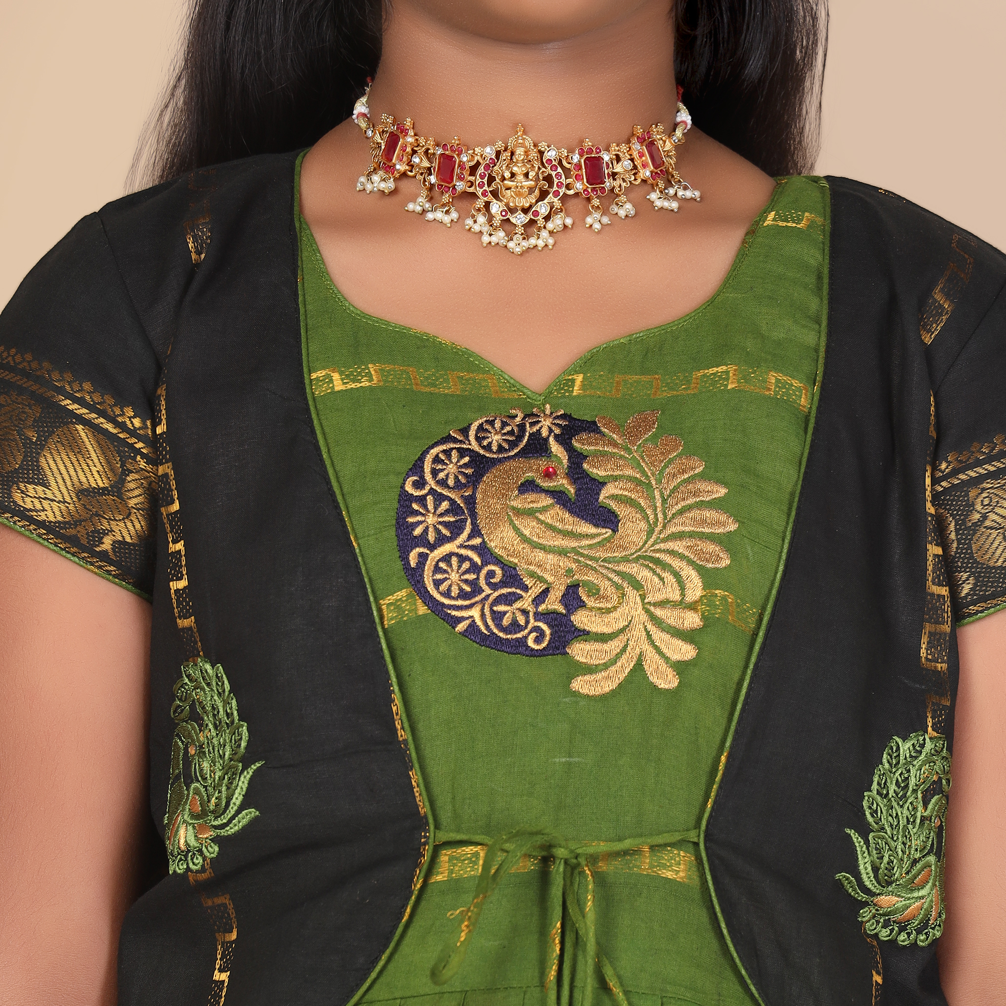 Close up traditional pattern on ethnic jacket