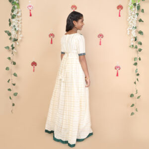 Back view of Nila ethnic long gown for girls