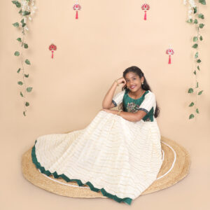 Front view of Nila ethnic long gown for girls 1