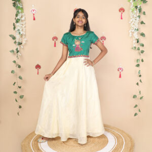 Nila ethnic long gown for girls full view 1