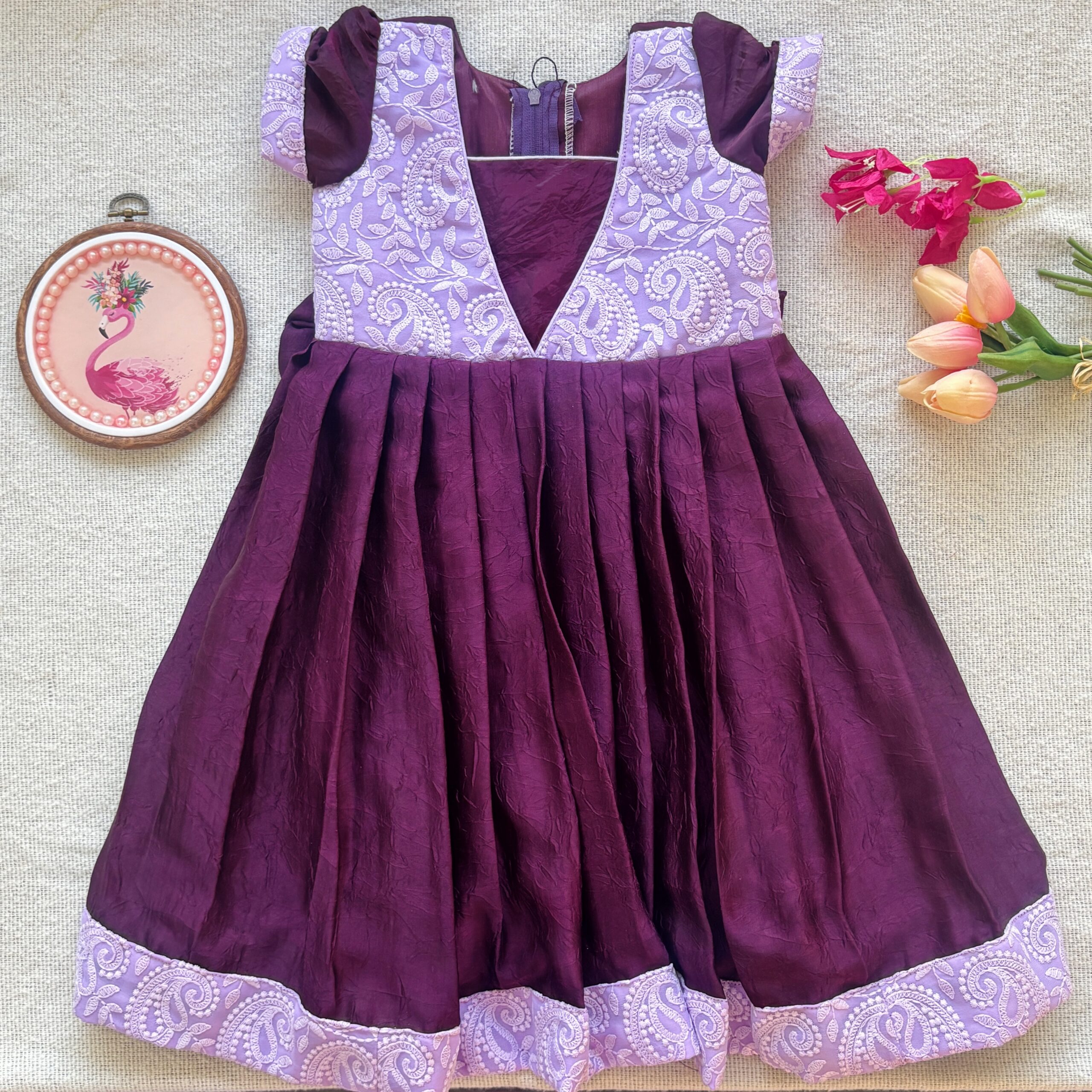 Arvi lavender party frock ready stock immediate dispatch limited sizes