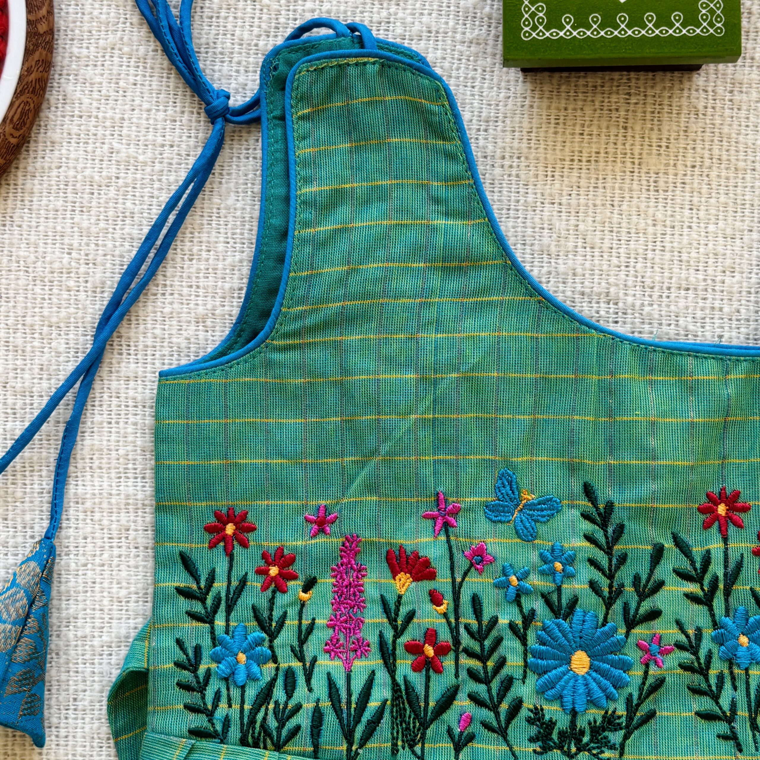 shoulder design detail of kids festive frock