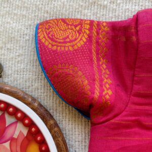 Pink sleeve detail of kids festive frock