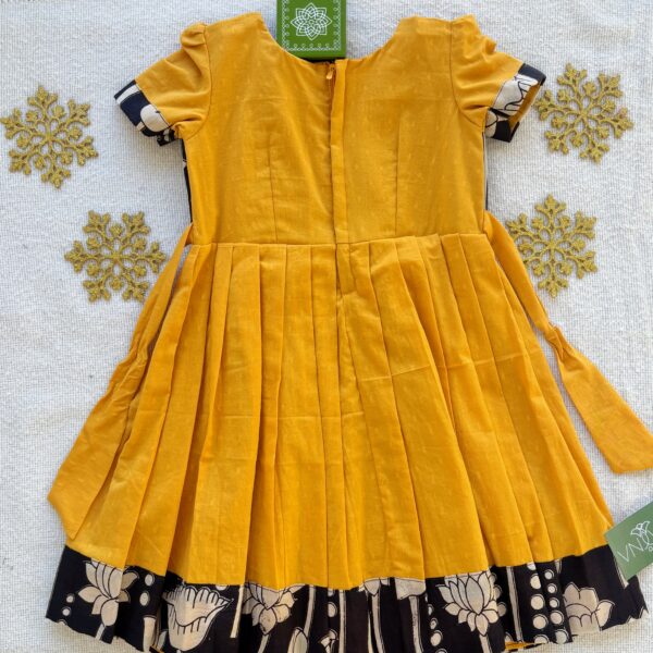 back view Arvi Kalamkari kids frock ready stock