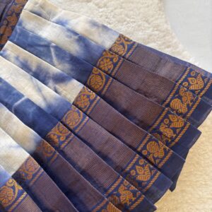 style shot Arvi blue zari border kids frock ready stock