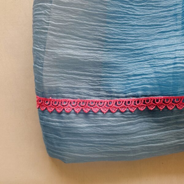 Pastel blue birthday dress for girls made with crushed organza fabric