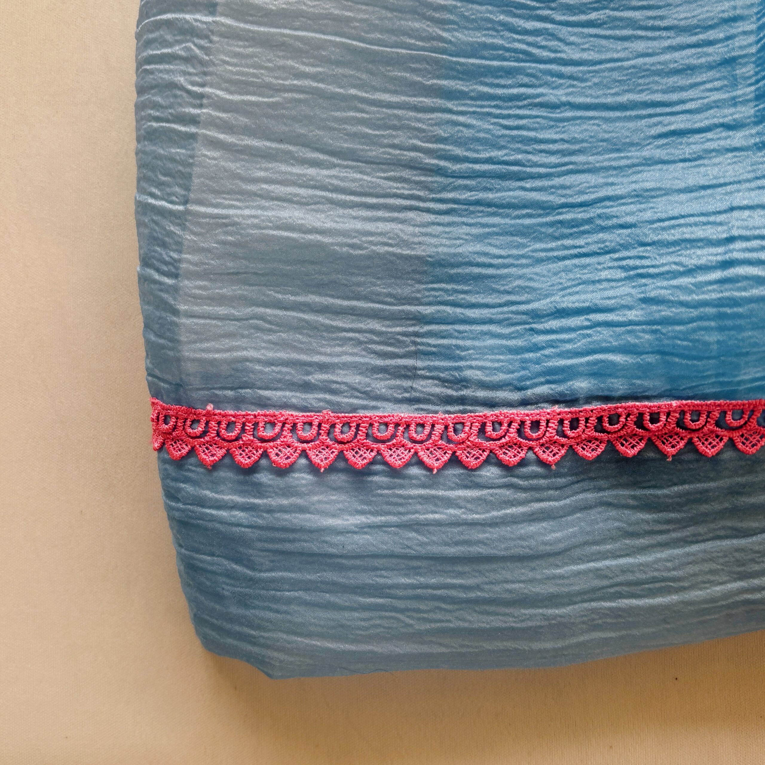 Pastel blue birthday dress for girls made with crushed organza fabric