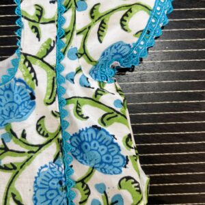 blue ethnic floral cotton girls dress