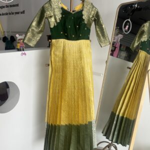 Varna Design Wear Lemon Yellow Sri Work Traditional Long Gown