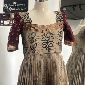 Kalamkari Anarkali with Soft Organza Dupatta