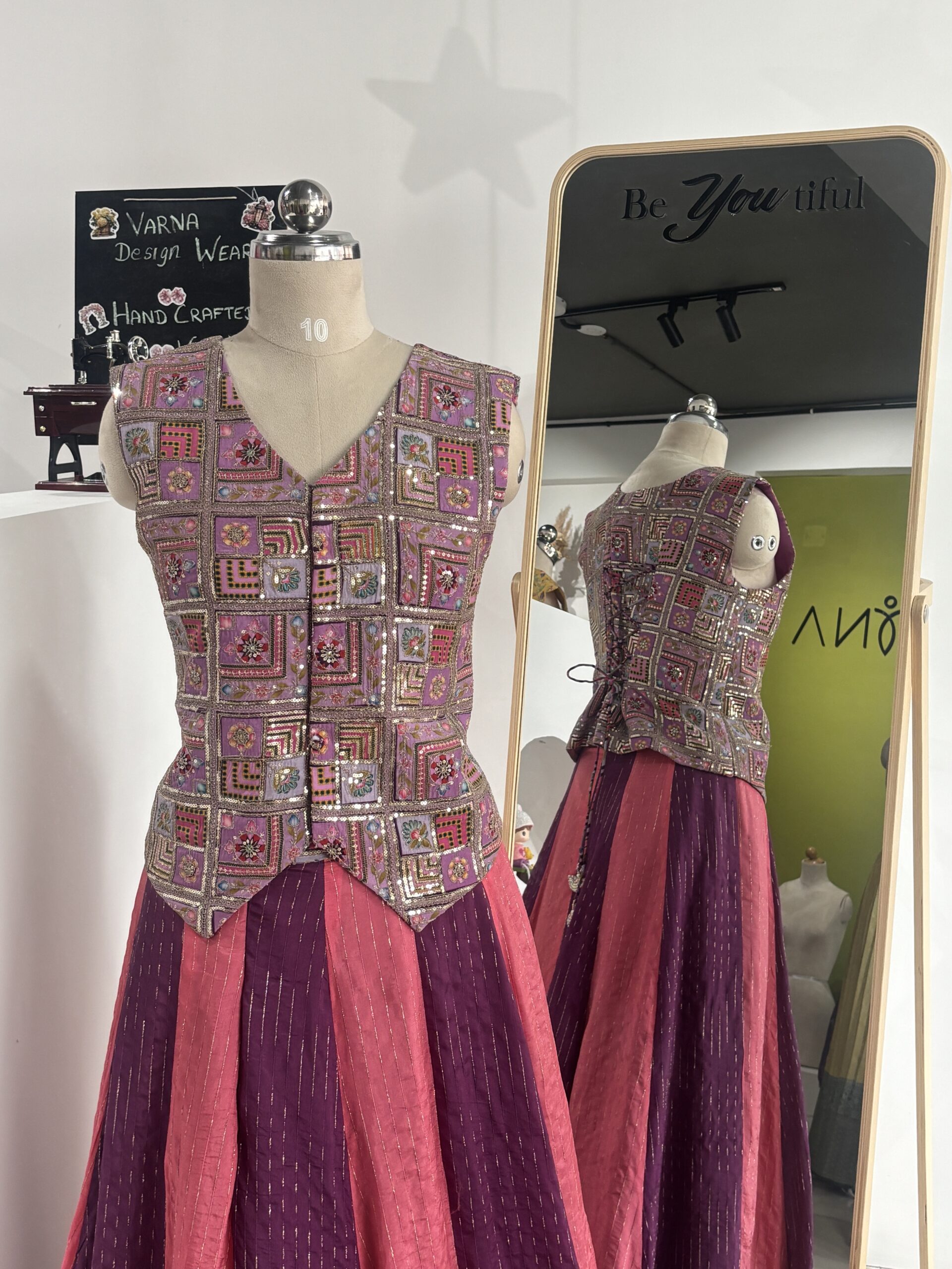 Purple Peach Designer Lehenga Set