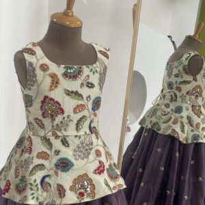 Girls lavender festive lehenga set