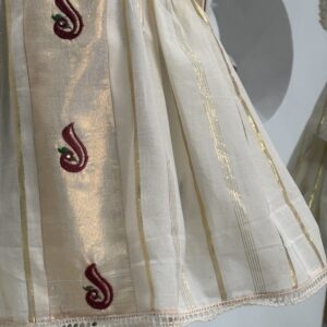 Peacock embroidery on Nila Cotton Kids Frock
