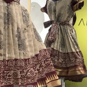 Arvi ready stock Kalamkari kids frock