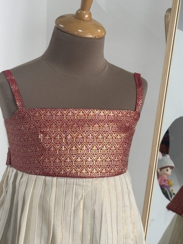 Brocade bodice of Nila Cotton Festive Kids Frock