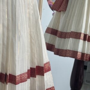 Cotton lurex fabric with brocade border