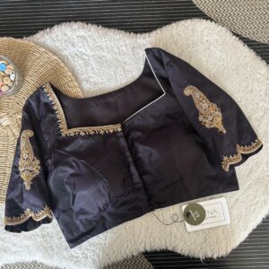 Coffee Brown Aari Work Handwork Blouse