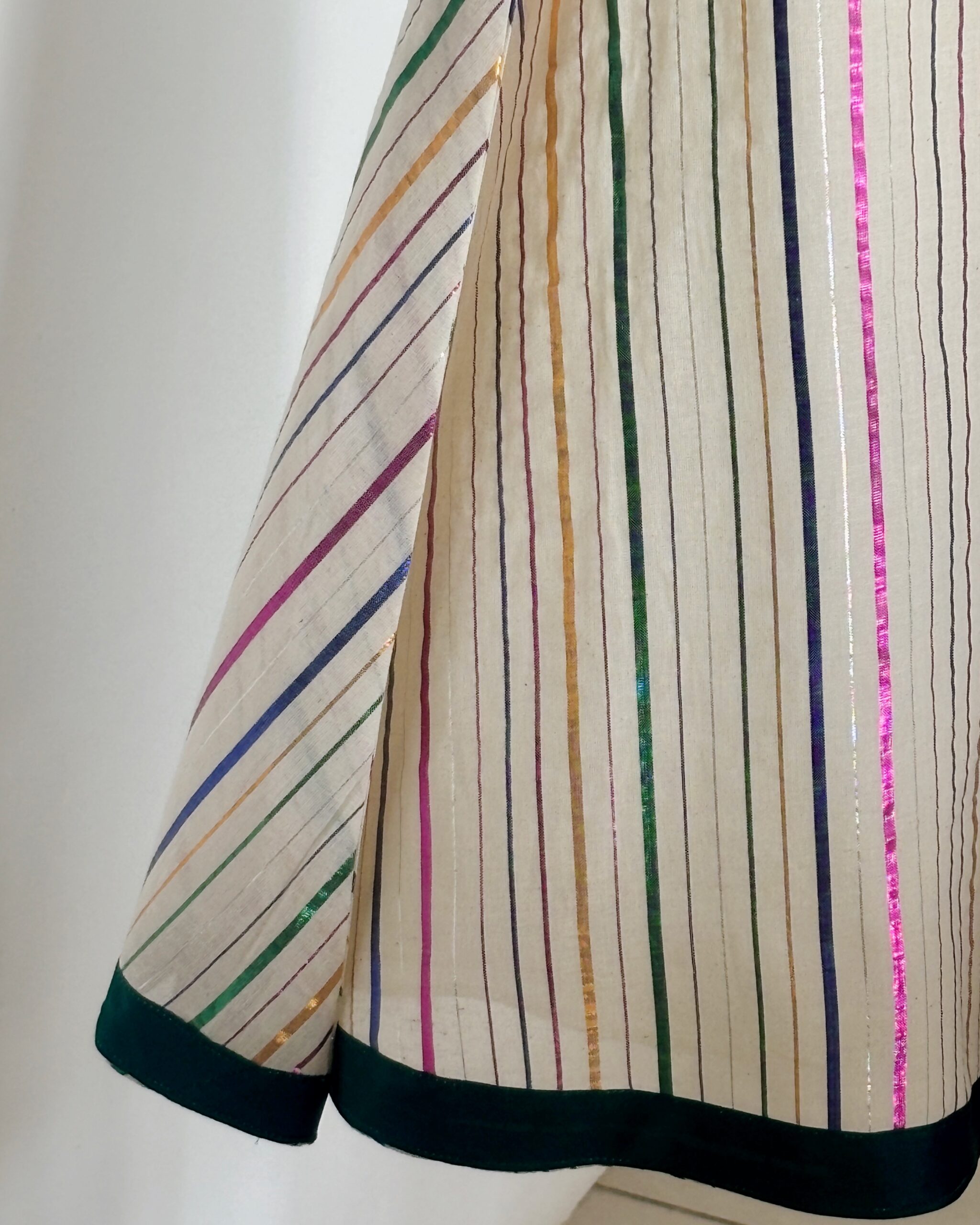 Multicolour striped festive A-line top