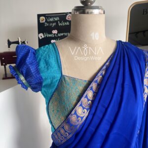 Royal blue circular flared lehenga