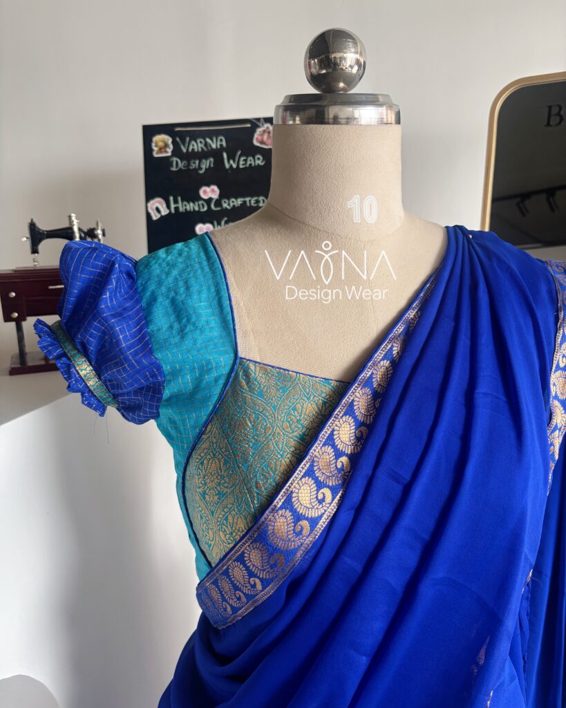 Royal blue circular flared lehenga