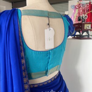 Royal blue festive half saree set
