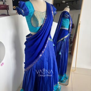 Royal blue Sabyasachi cut blouse