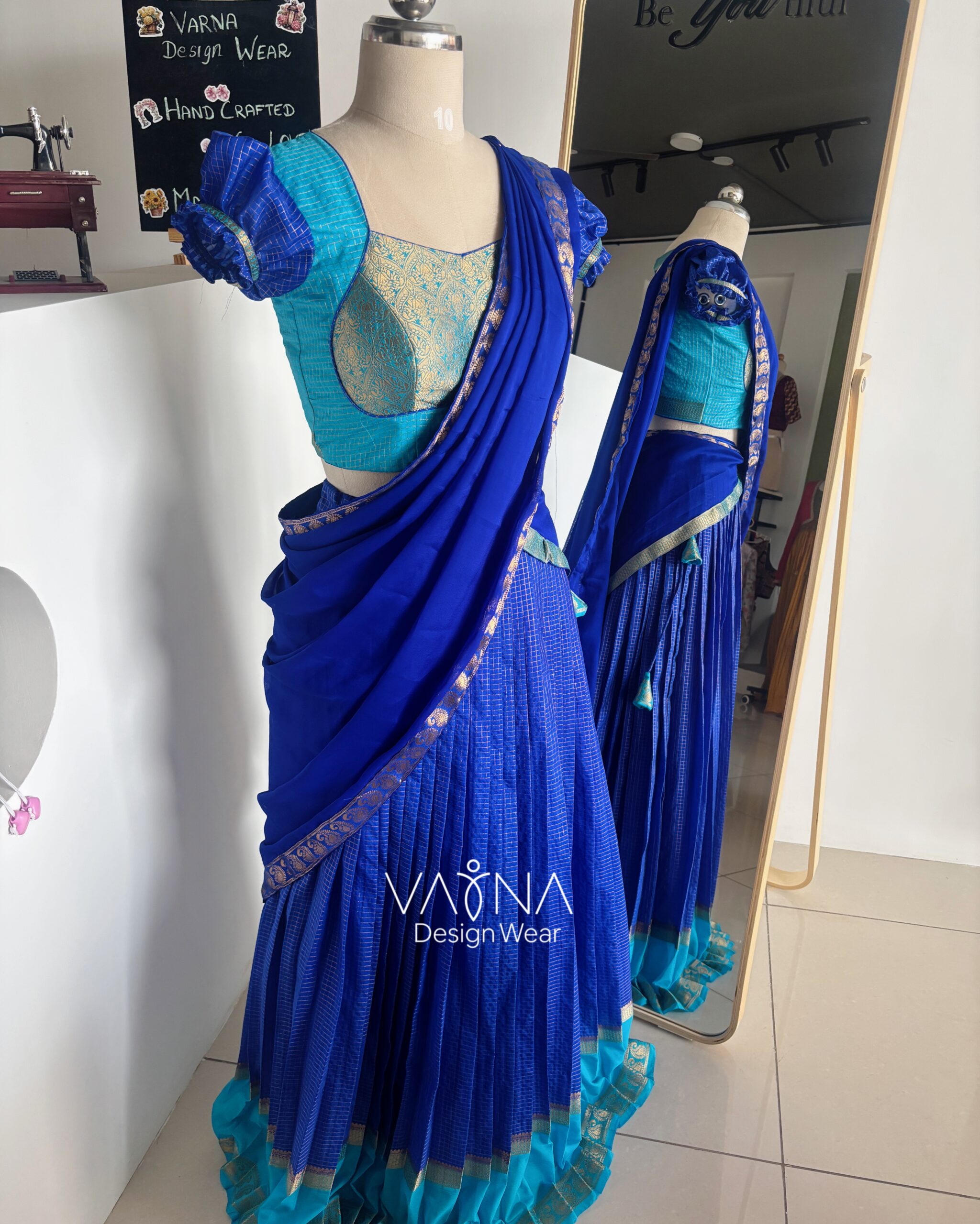 Royal blue Sabyasachi cut blouse