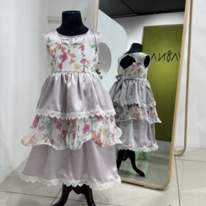 Siara Little Luxe layered party frock with floral print