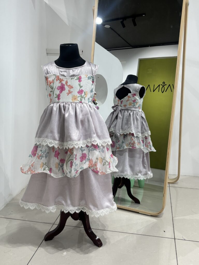 Siara Little Luxe layered party frock with floral print