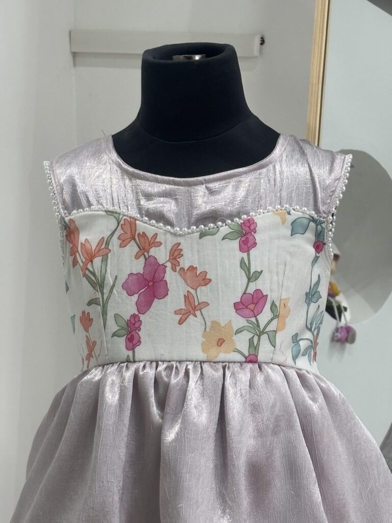 Floral layered party dress for girls