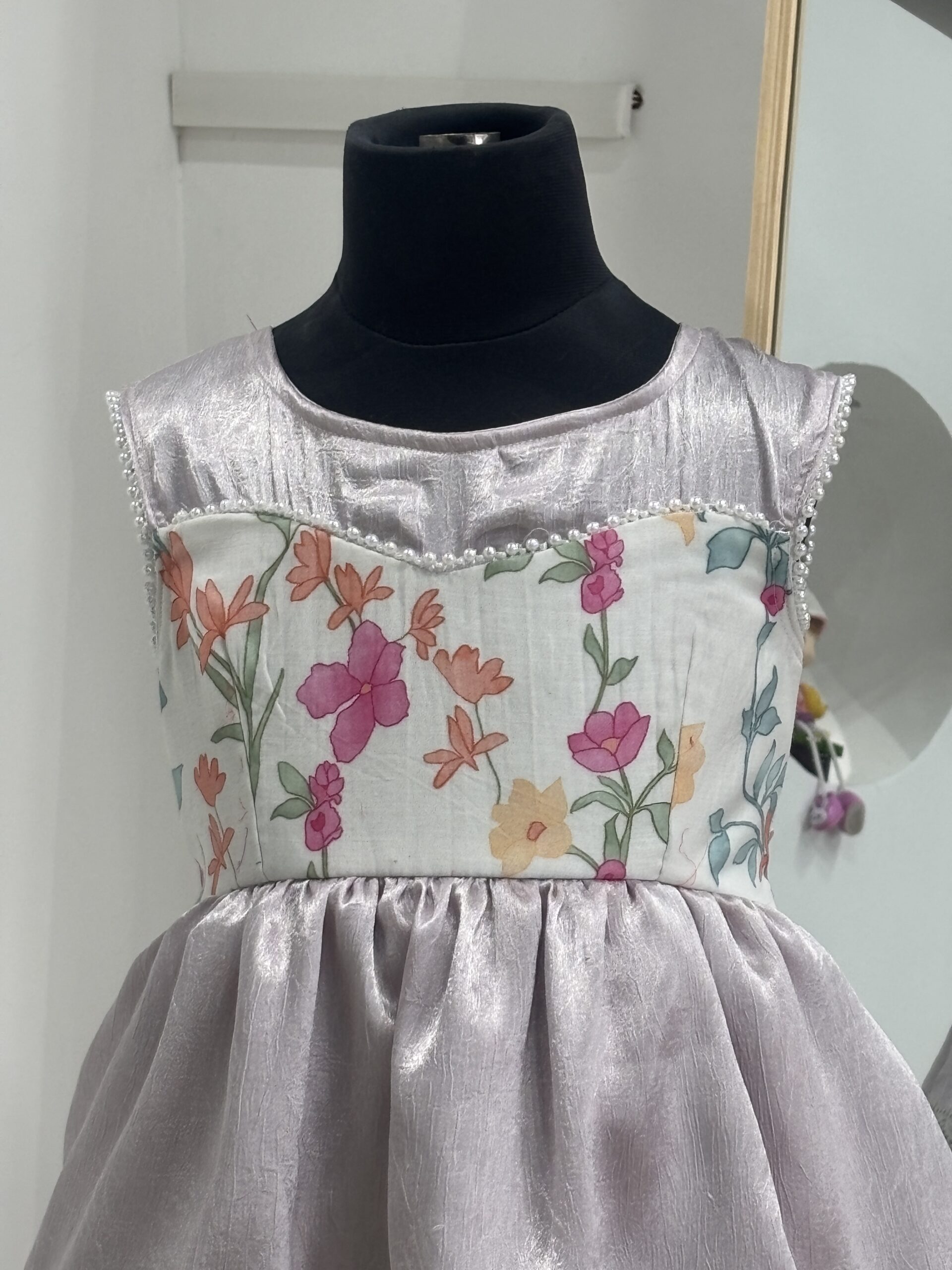 Floral layered party dress for girls