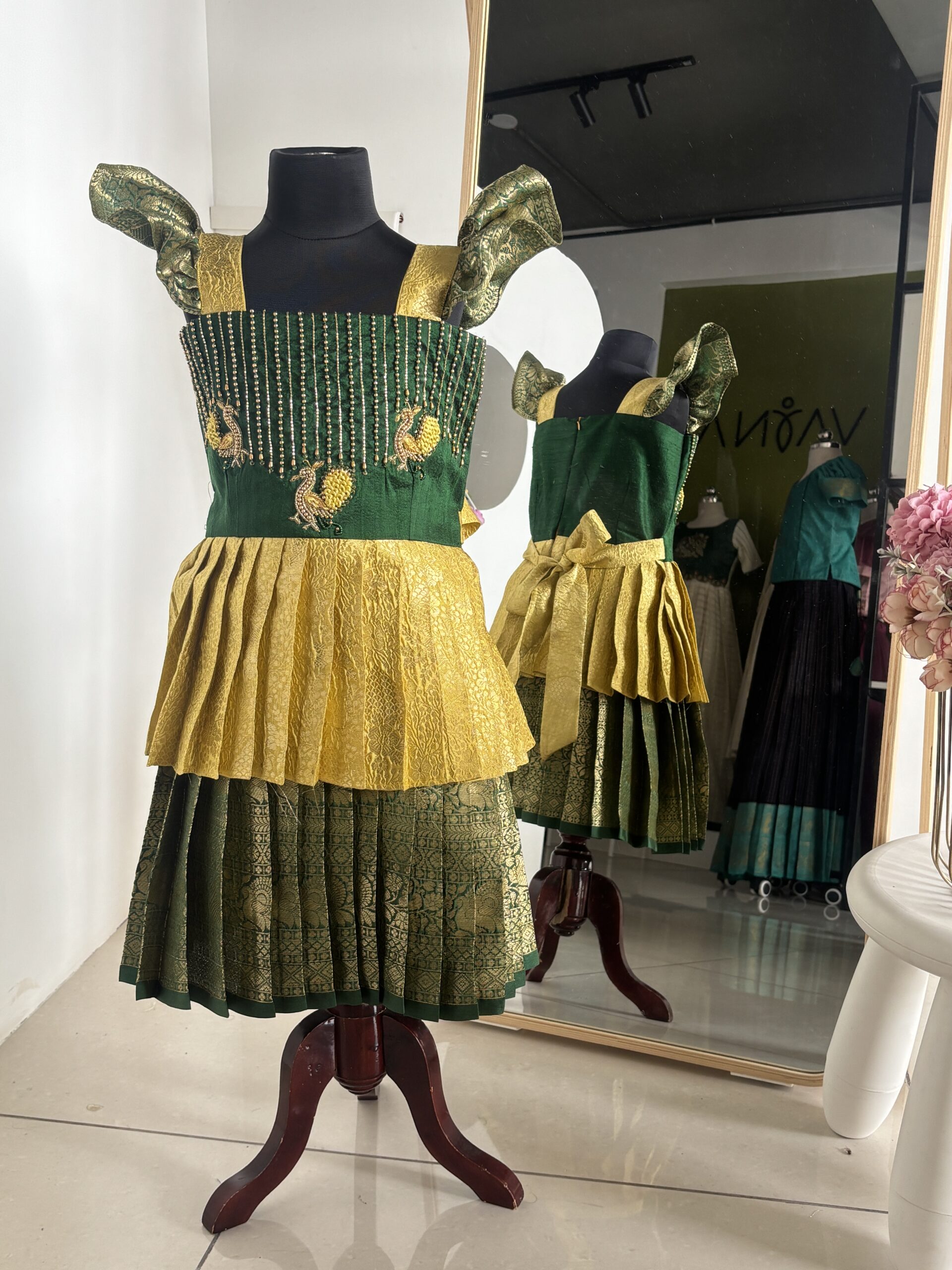 Siara Little Luxe Aari work frock for girls